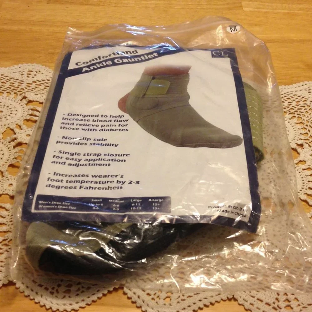 Ankle gauntlet diabetic sock